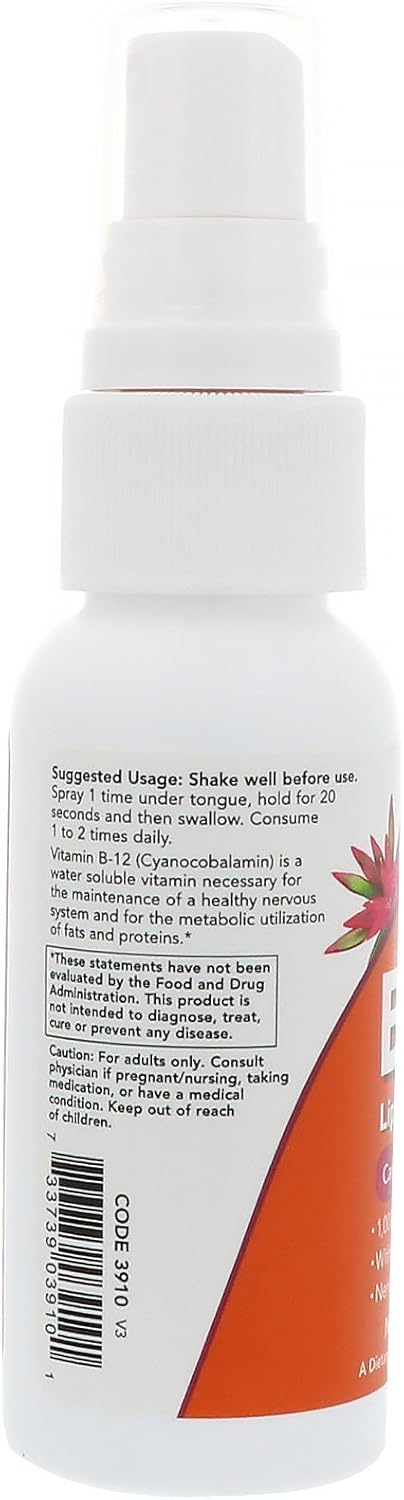 Now Foods Aerosol liposomal B-12, 1,000 mcg, 2 fl oz (2.0 fl oz)