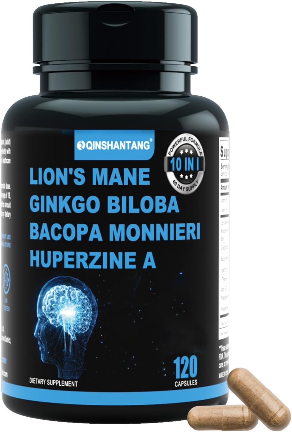 Cápsulas de Melena de León, Suplemento 10 en 1, Vegano