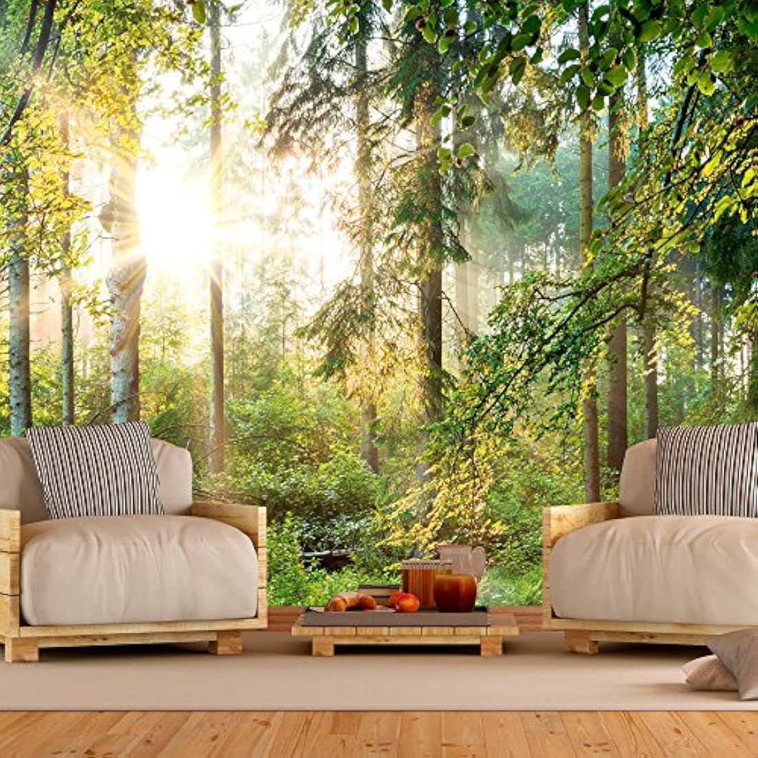 Mural de pared diseño bosque (300x210 cm /118x83)No tejido