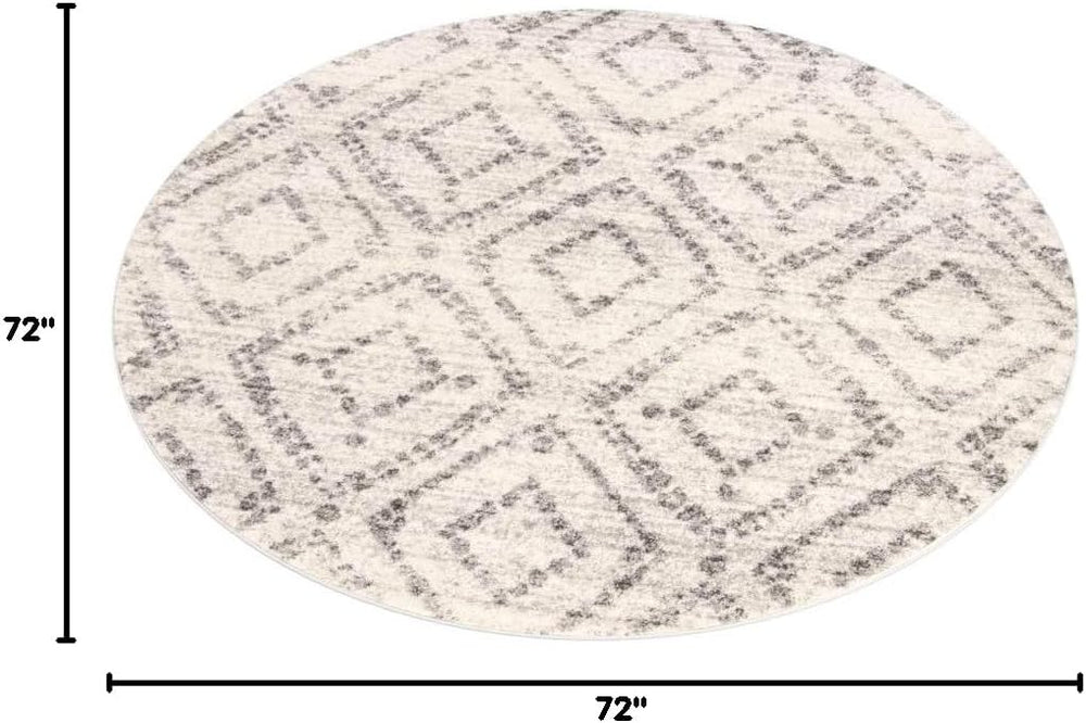 Alfombra Moderna Redonda, Diseño Diamante, ADR131C