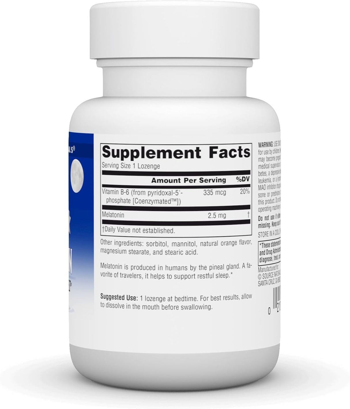 Source Naturals para el sueño 2.5 mg 60 pastillas de naranja