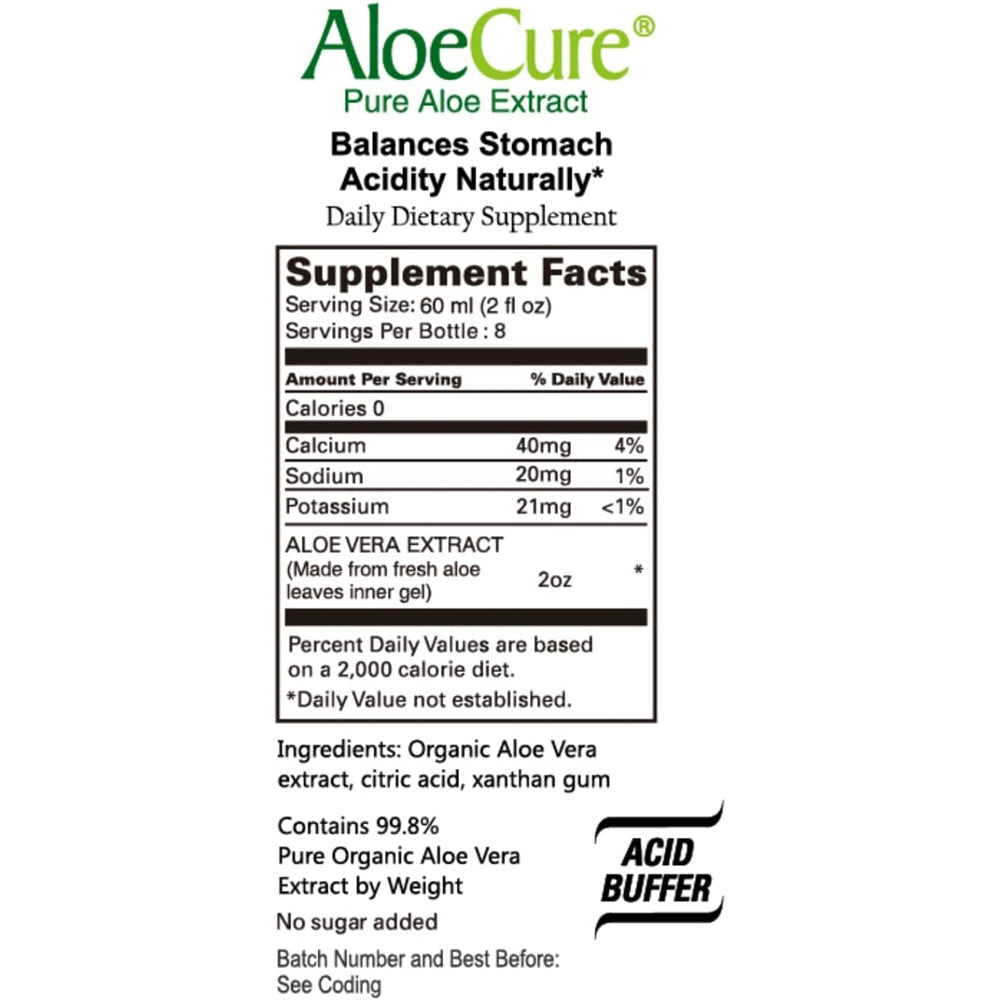 Suplemento Jugo puro de aloe vera certificado USDA 16.9fl