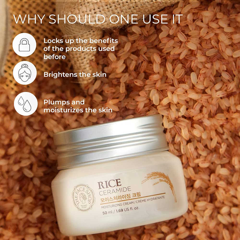 Crema Hidratante Facial con Extracto de Arroz y Aceite