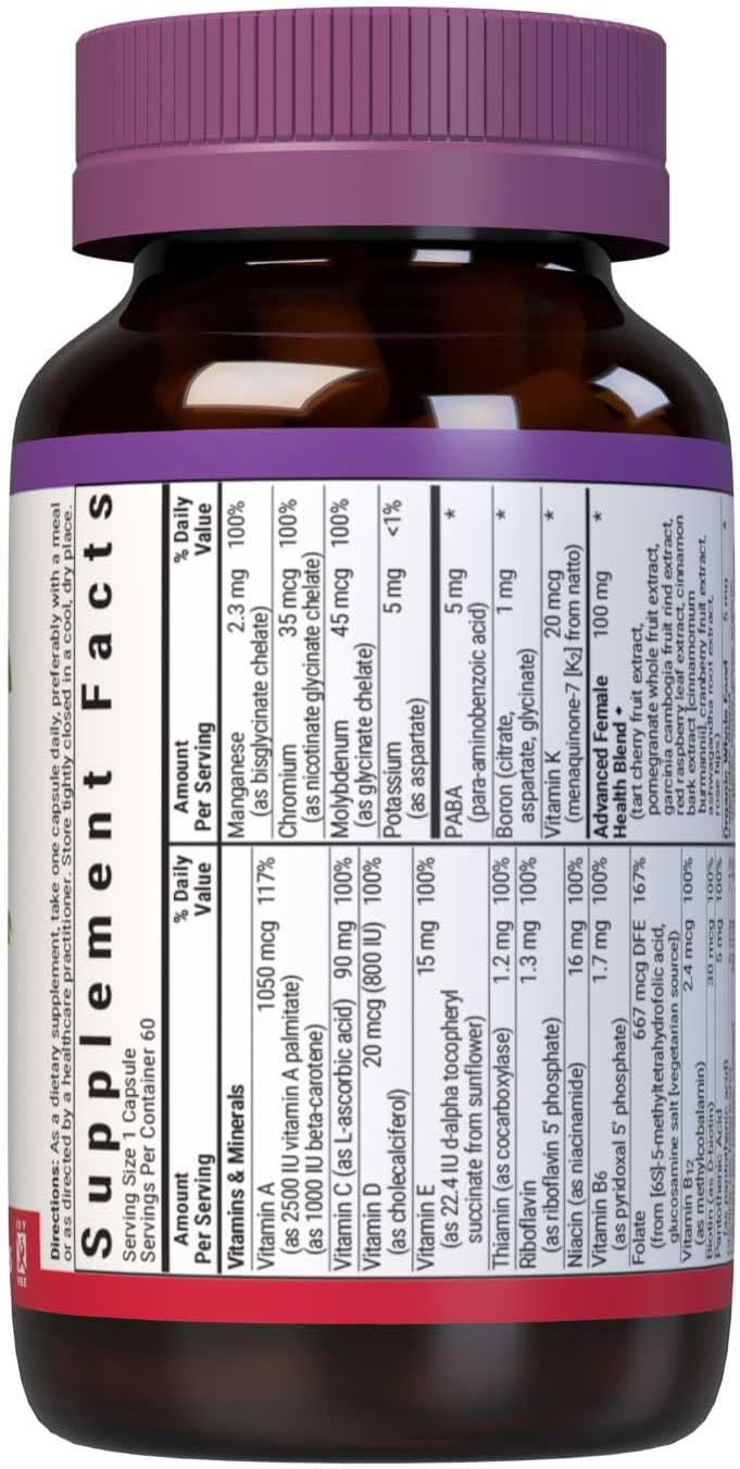 BlueBonnet Mujeres Multi Vegetal K2 Orgánico 60 cápsulas