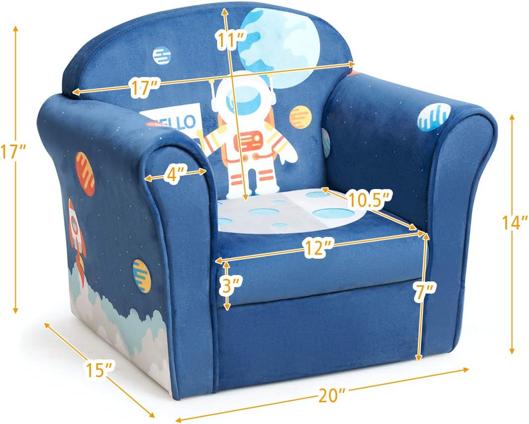 Sofá con reposabrazos para niños y niñas pequeños Costzon