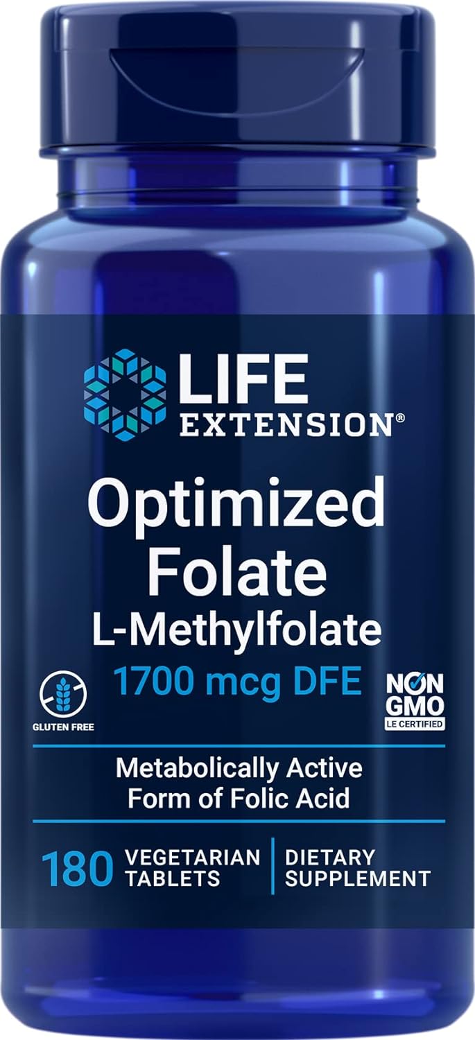 Suplemento Life Extension Folato optimizado (L-metilfolato)