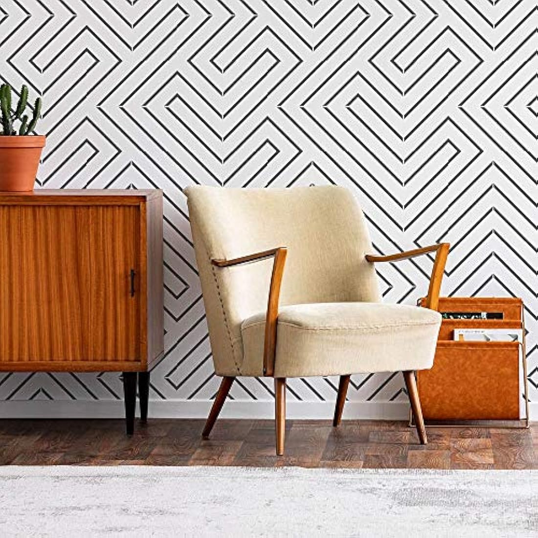 Plantilla de azulejos lineales diseño geométricos