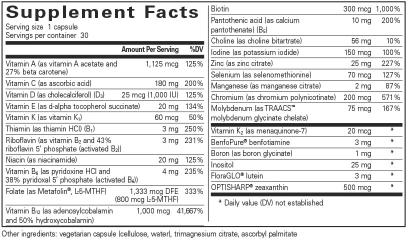 Suplemento Pure Encapsulations PureGenomics Multivitamínico