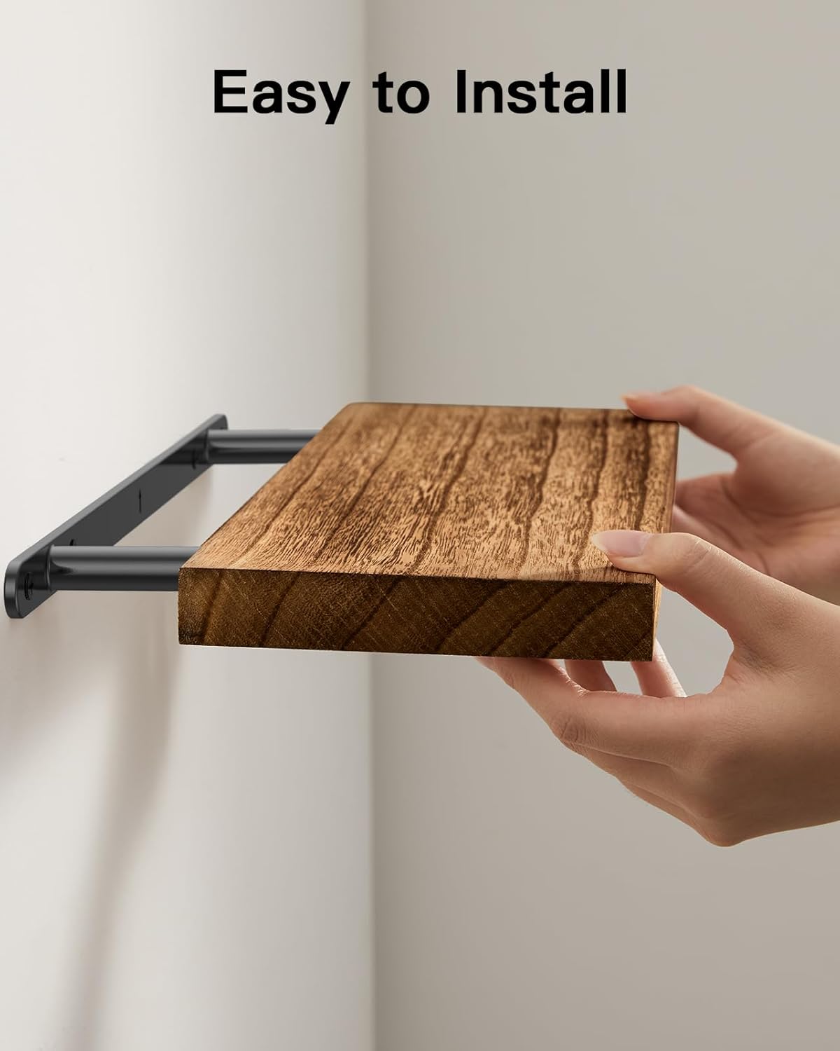 Estantes Flotantes de Madera, AMADA HOMEFURNISHING, Set de 4, AMFS40BN
