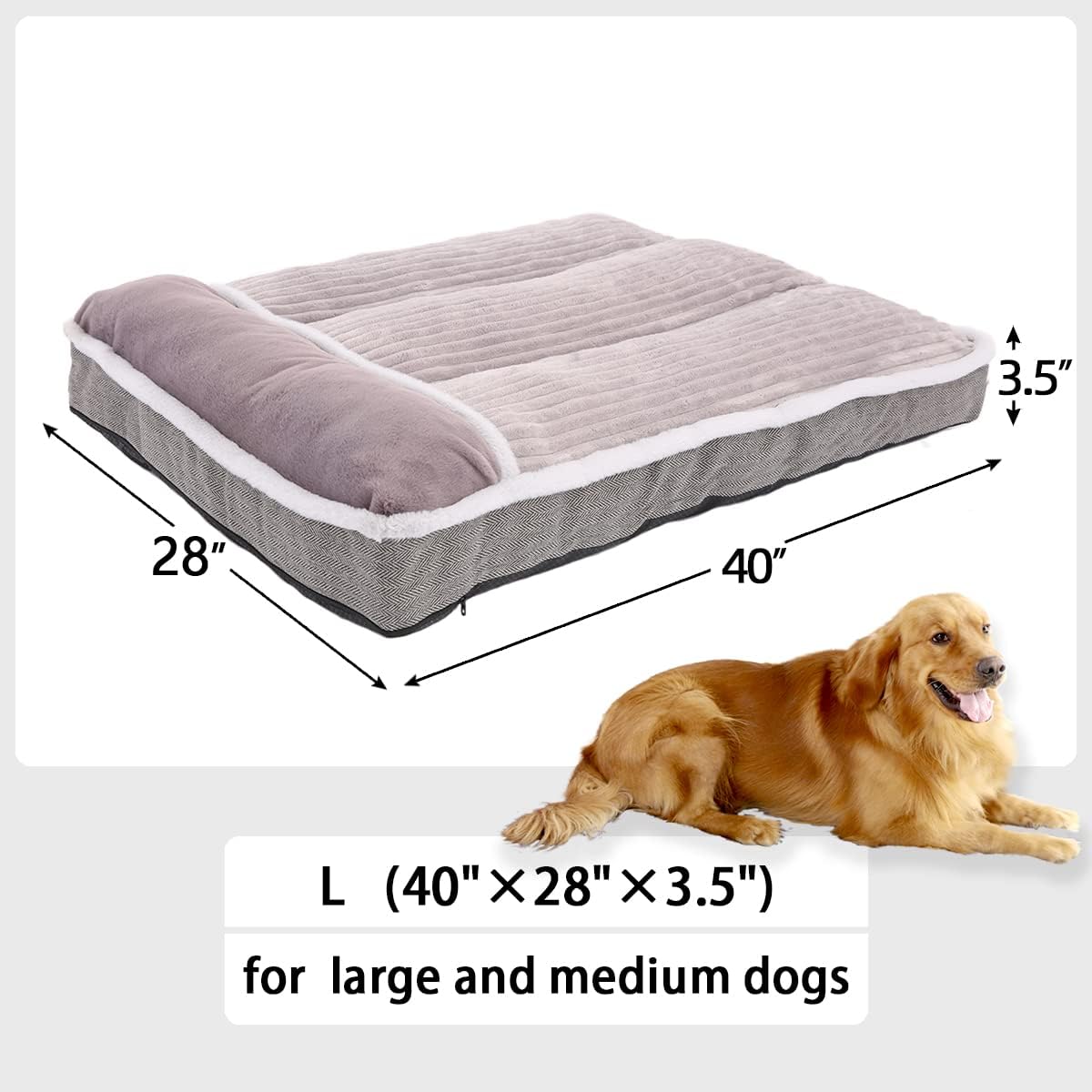 Cama Grande para Perro con Almohada, Suave, Modelo X123