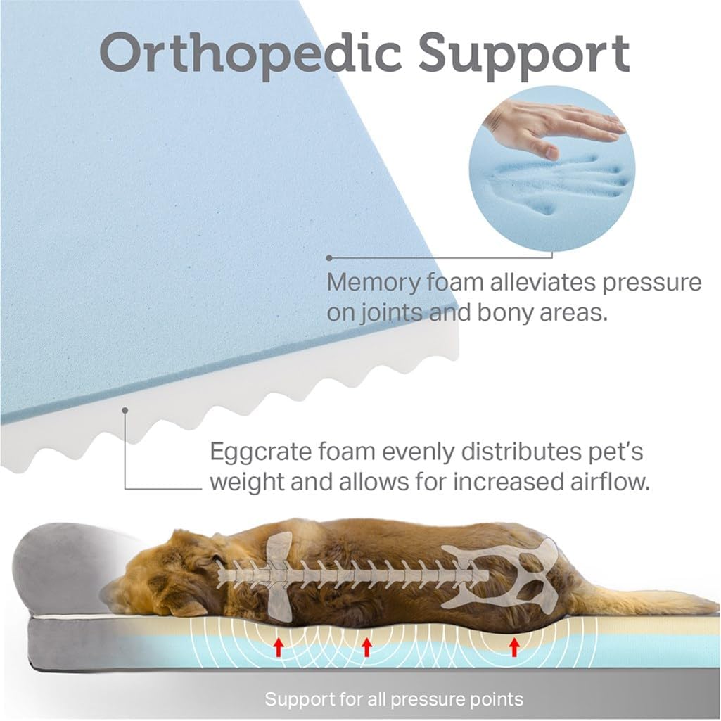 Cama ortopédica para perros Friends Forever, con memoria, 35x25x6.5