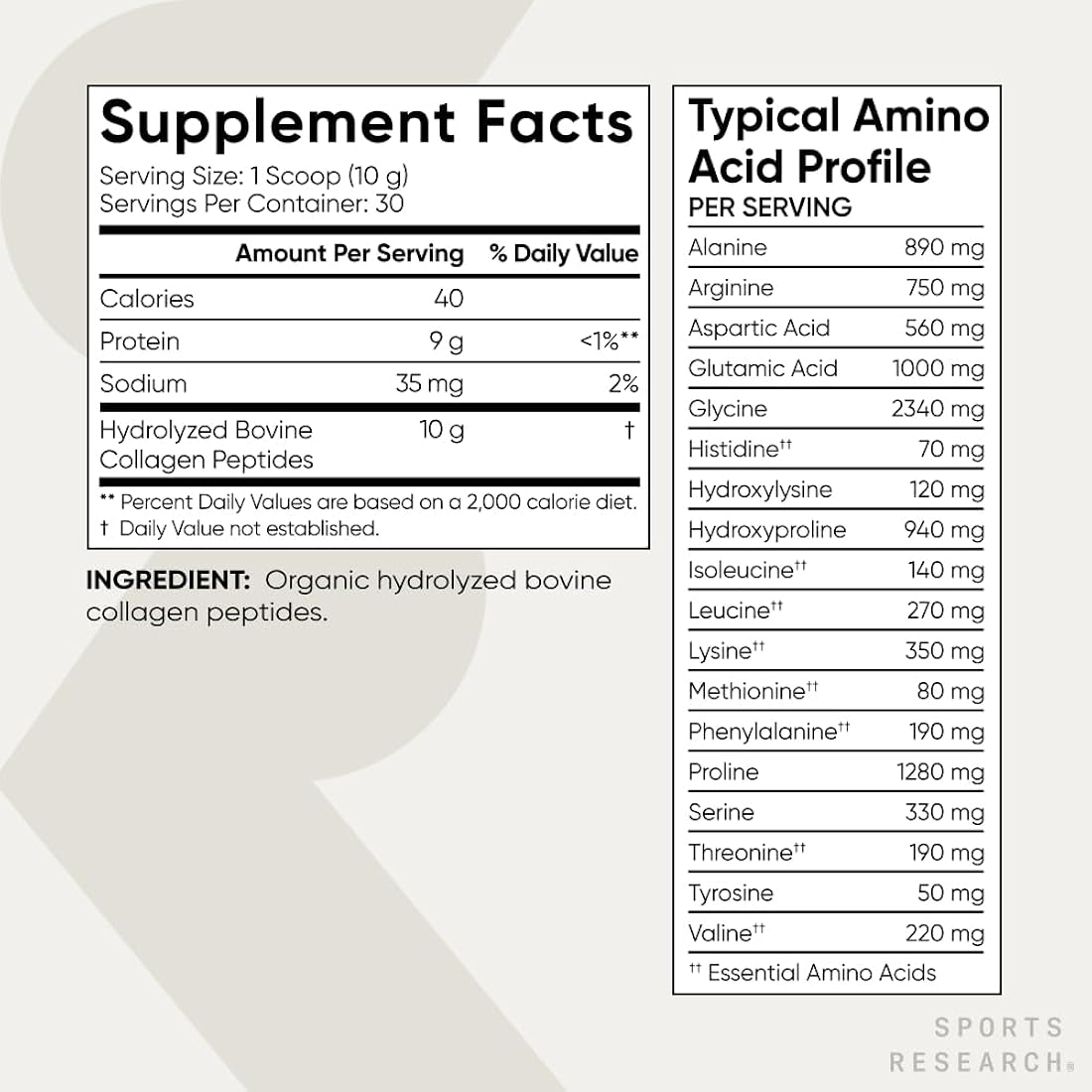 Suplemento Polvo de proteína de colágeno hidrolizado tipo I