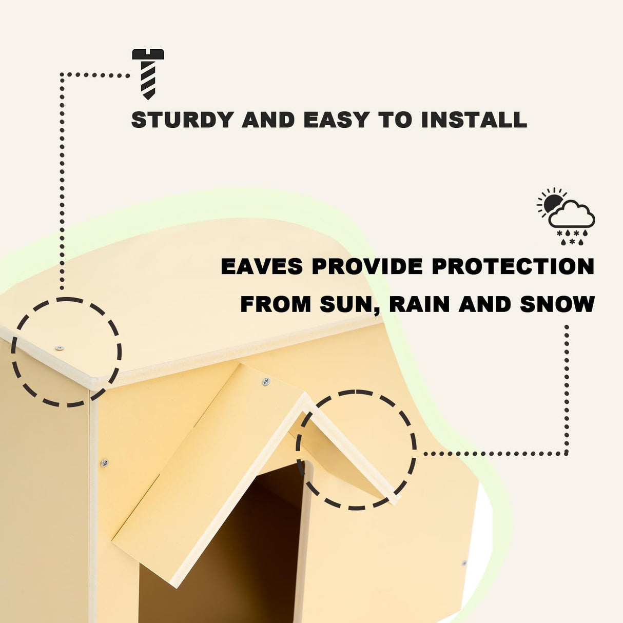 Casa para Gatos Exterior, Refugio Feral, Aislada, Modelo Mejorado