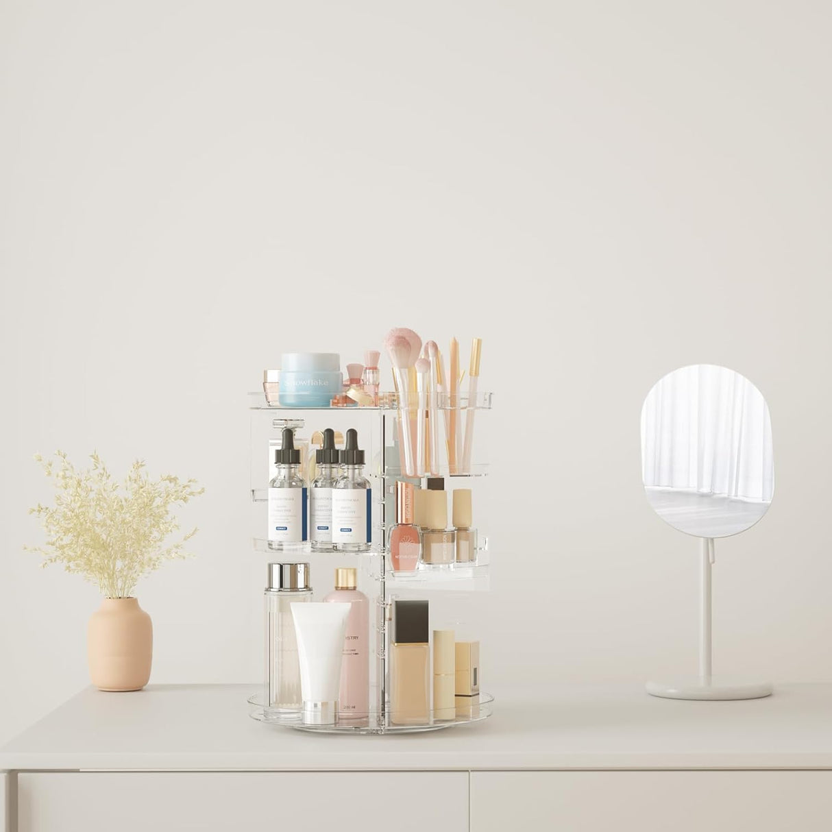 Organizador de maquillaje giratorio Jiavarry