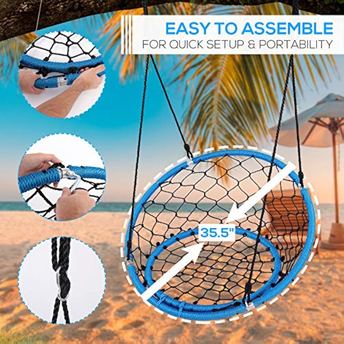 Columpio de asiento de platillo SERENELIFE SLSWNG125