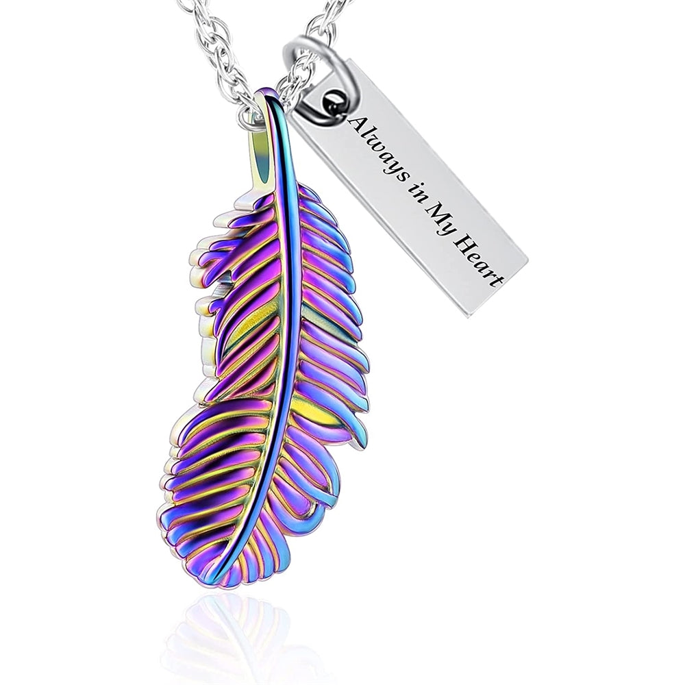 Collar de urna de ala de plumas para cenizas de recuerdo