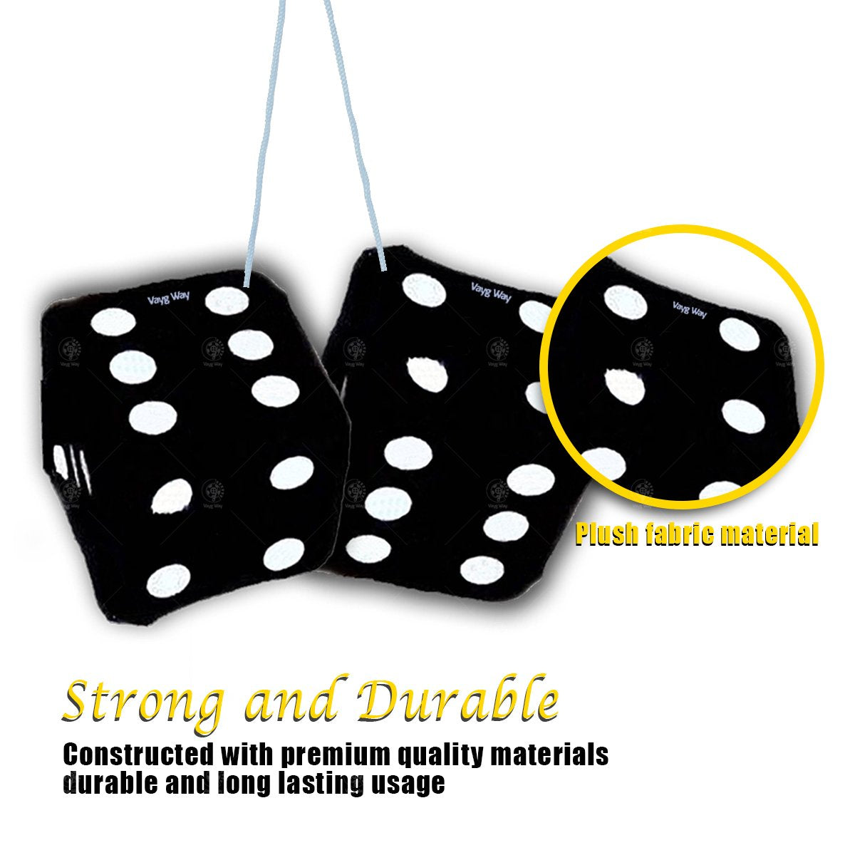 dados colgantes blanco y negro para auto