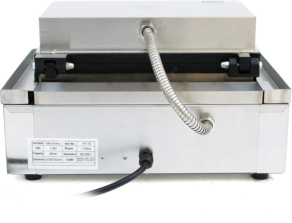 Máquina de waffles 10 rebanadas, marca comercial, 110V, antiadherente