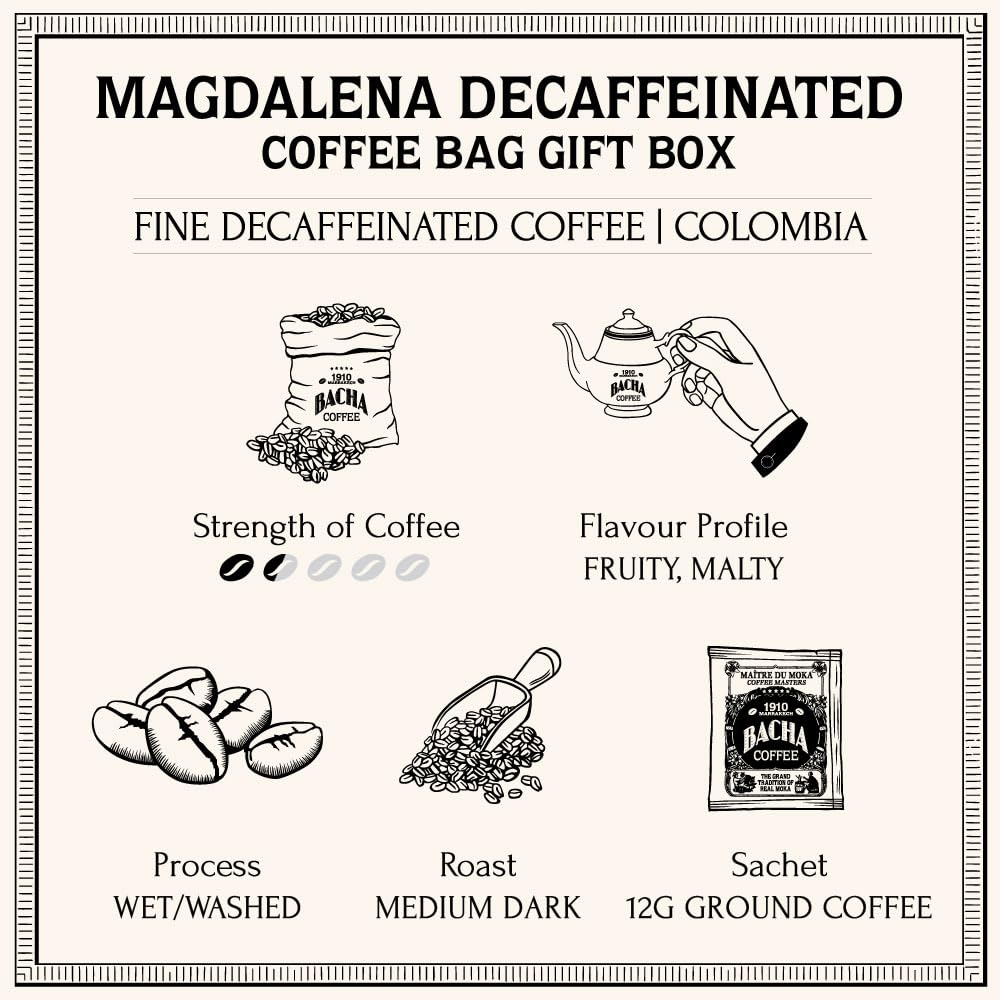Café Magdalena Descafeinado Bacha Coffee 12 Filtros 100% Arábica