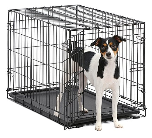 Caja de metal plegable para perros con panel divisor 30