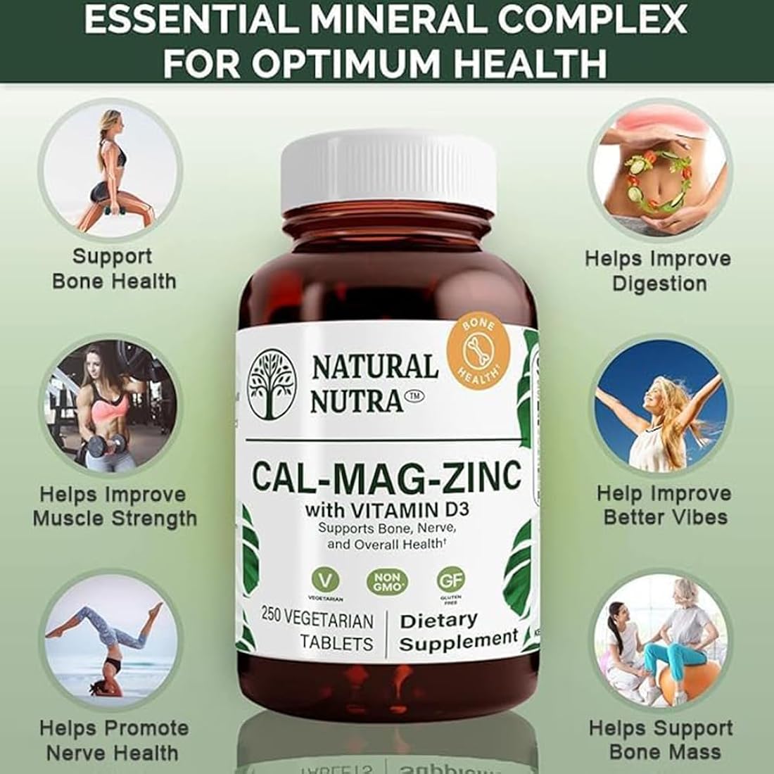 Suplemento de calcio y magnesio zinc con vitamina D3 2 pack