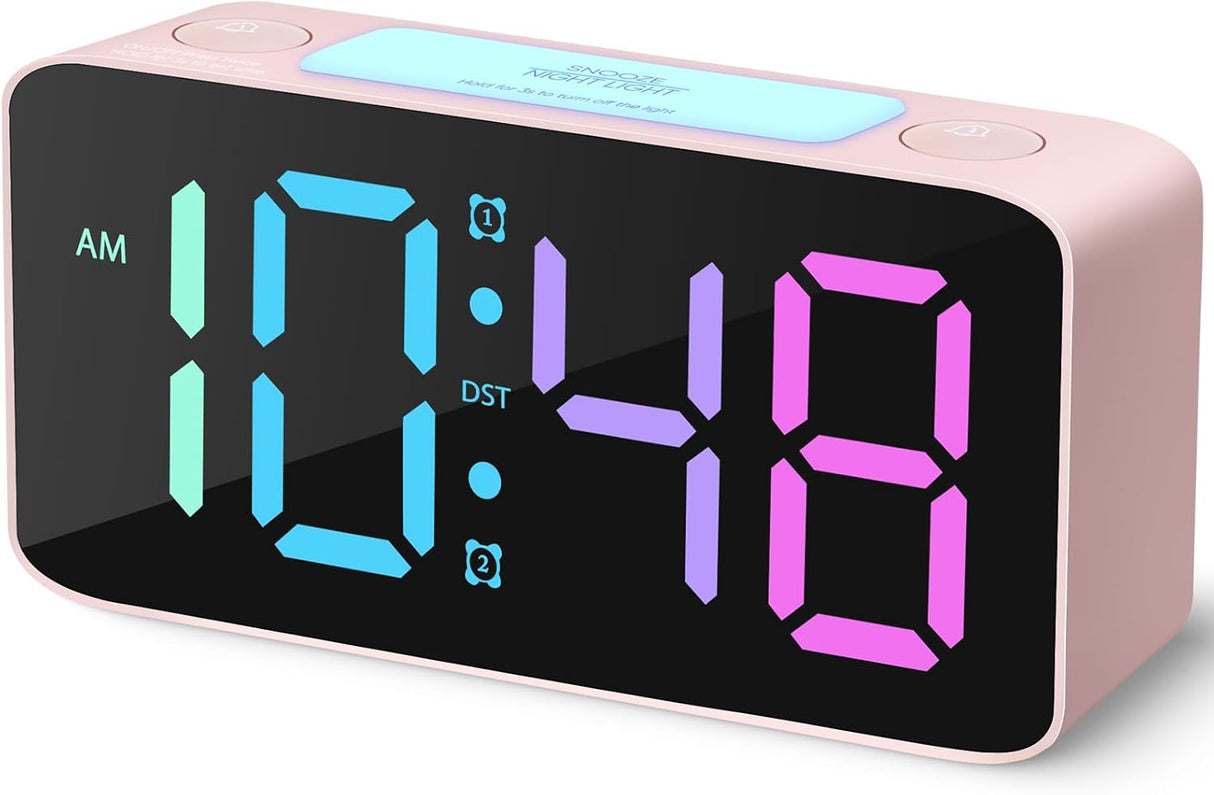 Reloj Despertador Digital con Luz Nocturna y Cargador USB