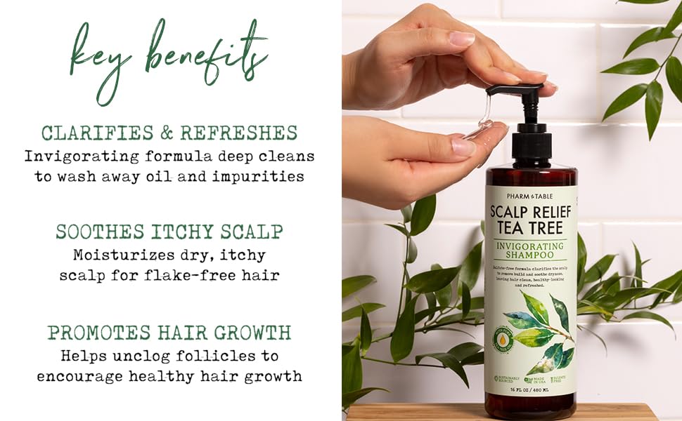 Champú de árbol de té para hombres y mujeres PHARM TO TABLE
