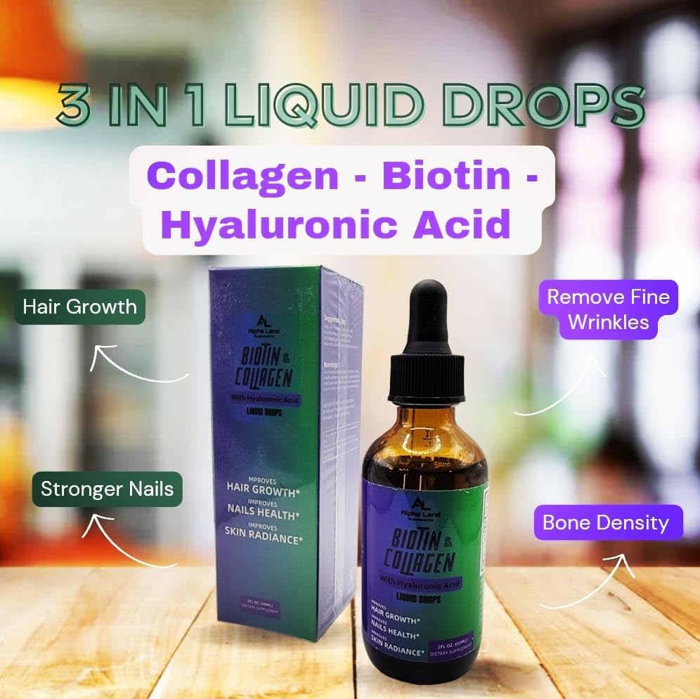 Gotas de colágeno líquido premium con biotina