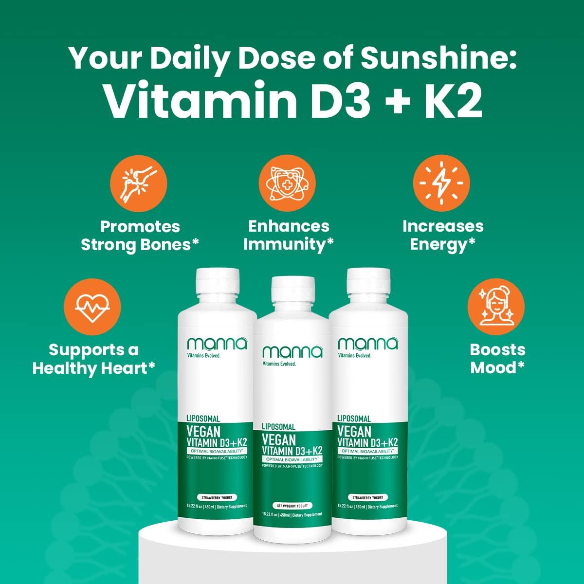 Suplementos liposomal D3 + K2 450 ml