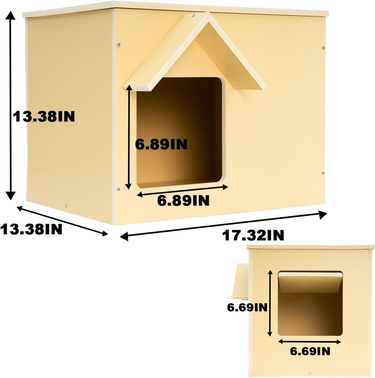 Casa para Gatos Exteriores, Refugio Feral, Aislada, Modelo Uno