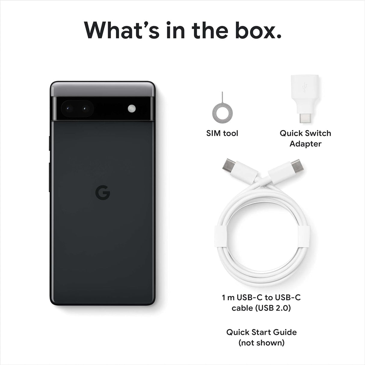 Google Pixel 6a - Teléfono Android 5G - Teléfono inteligente desbloqueado con cámara de 12 megapíxeles y batería de 24 horas, color carbón