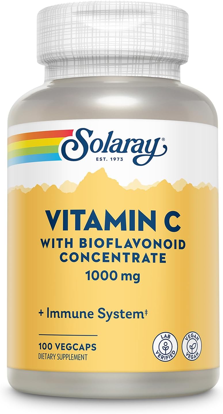 SOLARAY Vitamina C con escaramujos acerola y bioflavonoides