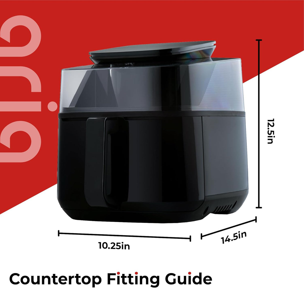 Freidora de aire Aria 6Qt, 10 presets, pantalla táctil, modelo