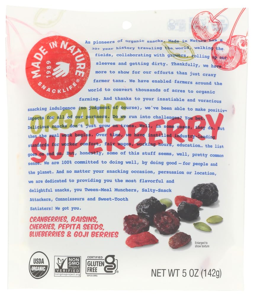 Mezcla de Frutos Secos Superberry | Made in Nature | 5 oz (6 Pack)