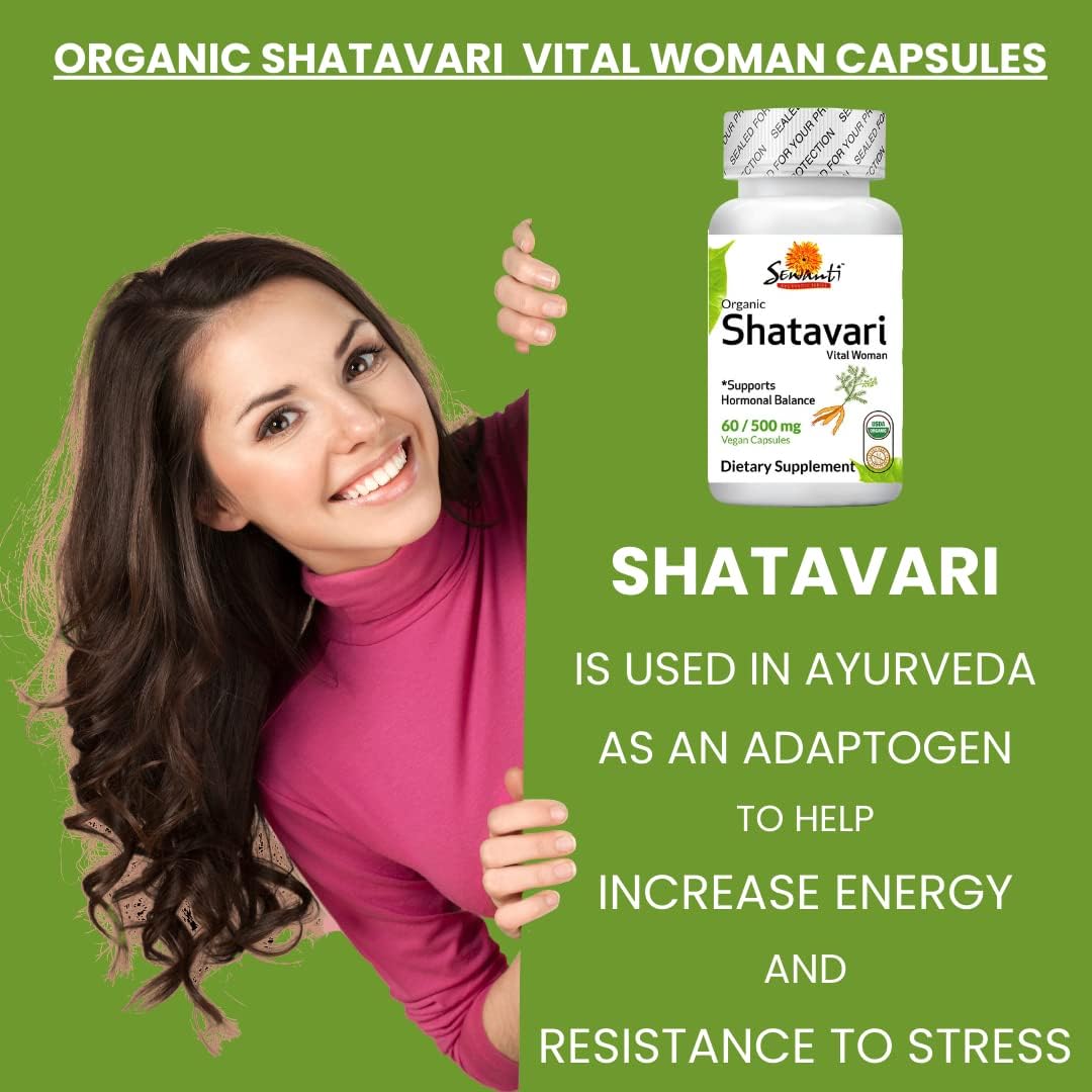 Suplemento Sewanti Shatavari Cápsulas Raíz de espárragos