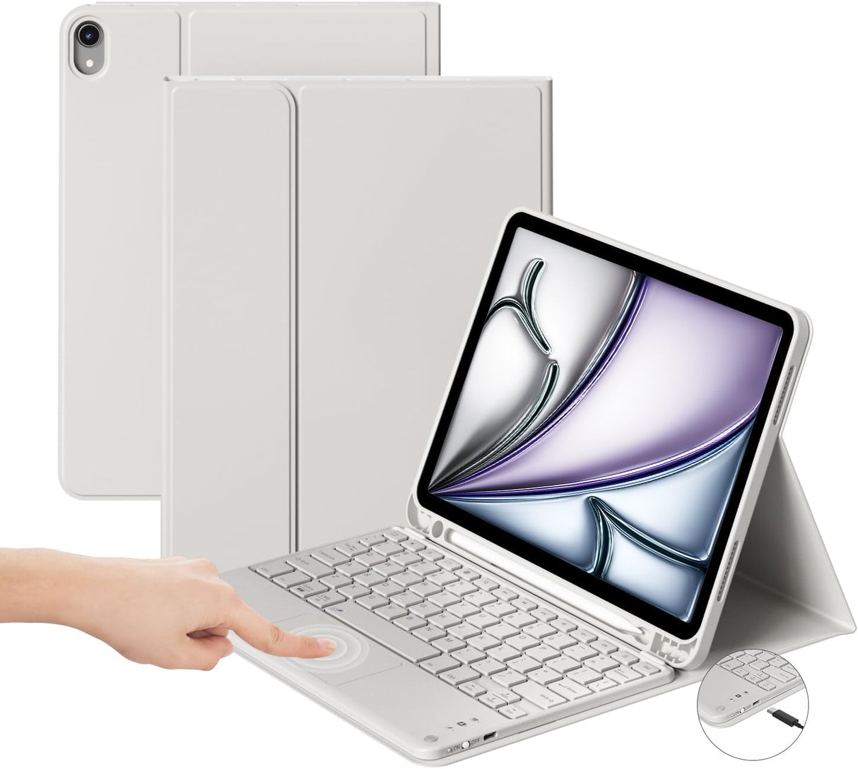 Funda con teclado para iPad Air 11 6ta/5ta/4ta Gen, Bluetooth