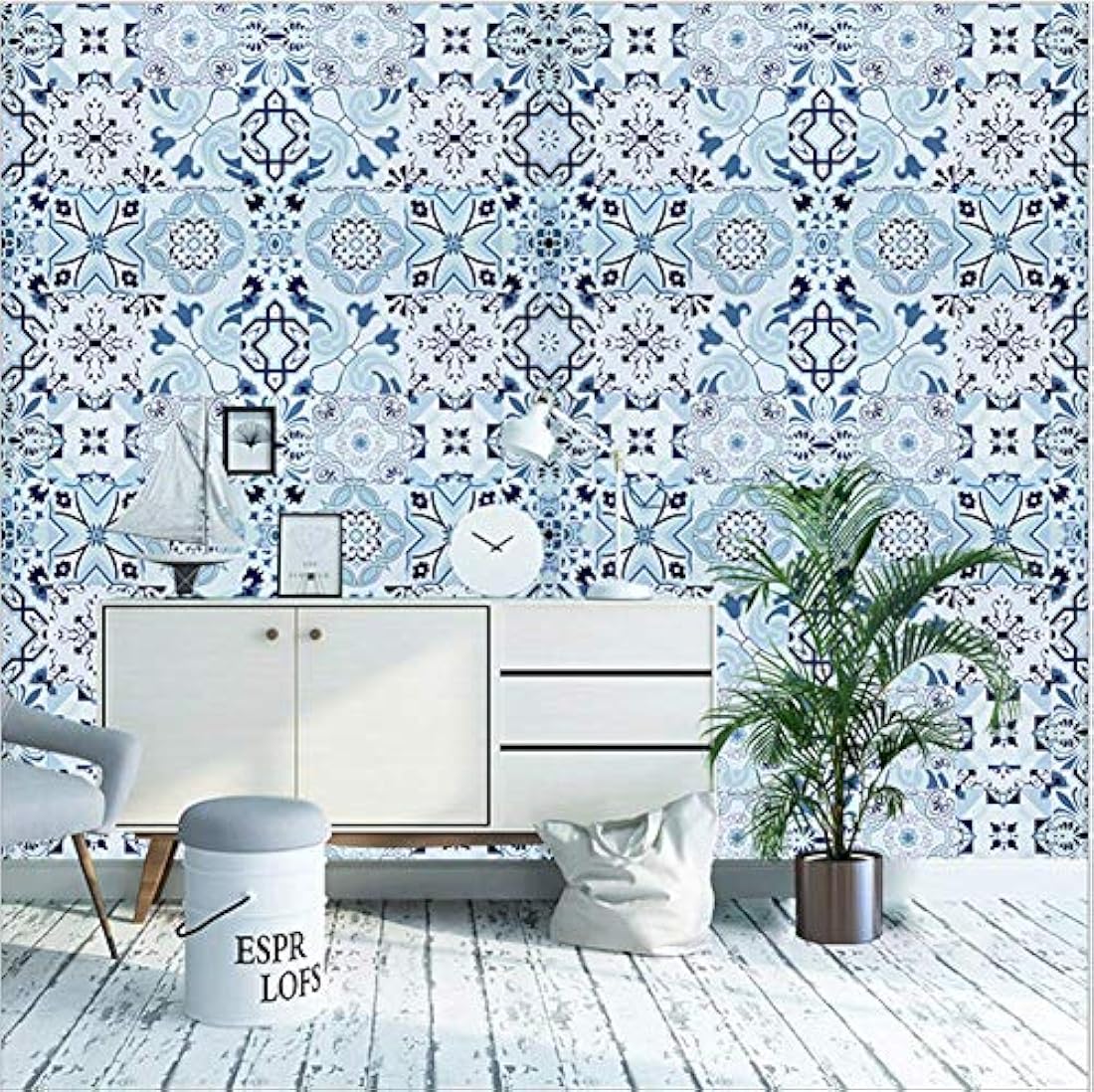 Papel pintado para azulejos de baño, diseño de mosaico