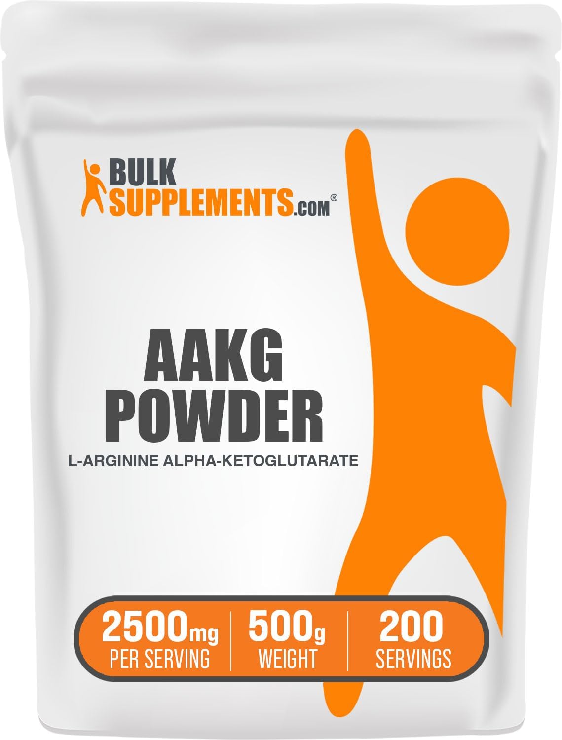 AAKG en polvo BulkSupplements, 2500mg, 500g, sin sabor