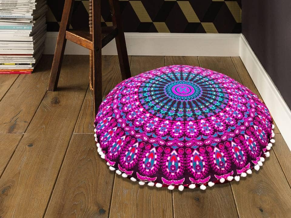 My Dream Carts Funda redonda de 22 pulgadas para cojín de suelo, silla otomana para niños y adultos, sala de estar, dormitorio, asiento verdaderamente único en su tipo, reposapiés (funda de almohada de 22 pulgadas, sin relleno)