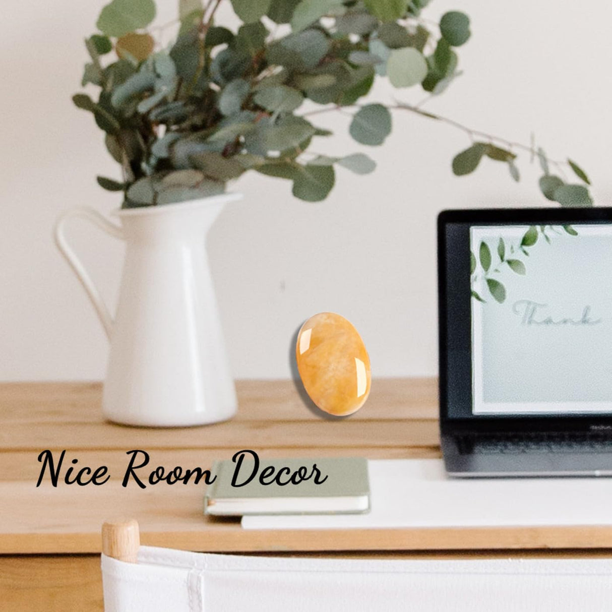 ZHIYUXI Cristales de jade amarillo de 2.4 pulgadas, 1 unidad