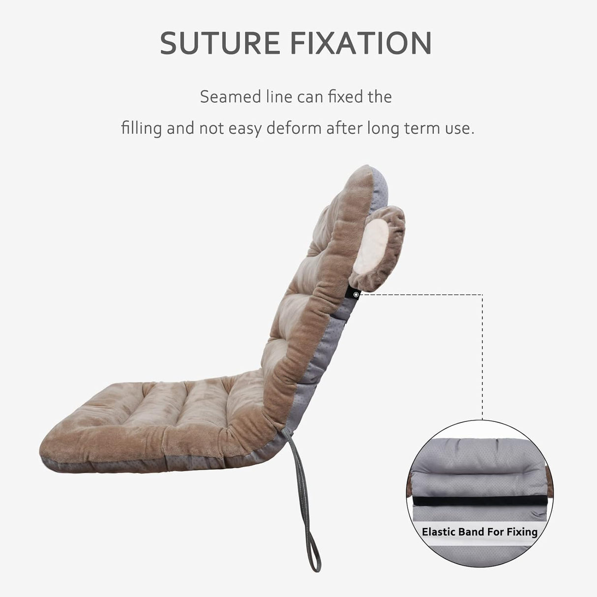 Cojín de silla ELFJOY 85cm con soporte lumbar y banda fija