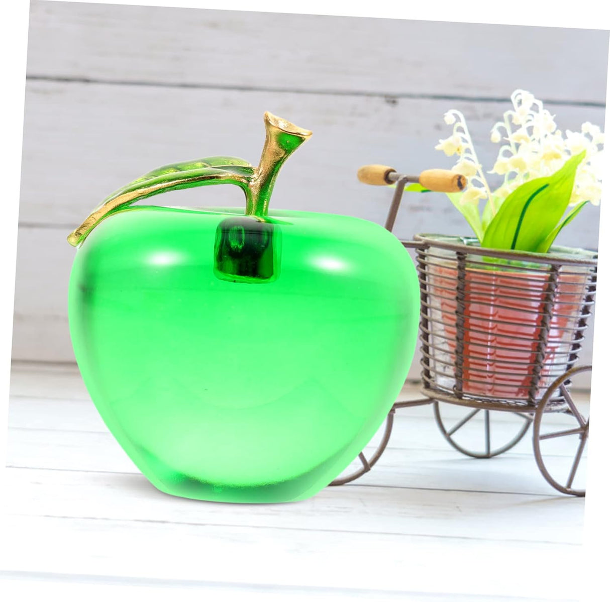 Adorno de Manzana de Cristal PRETYZOOM, Decoración Navideña