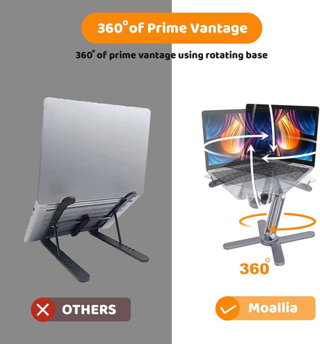 Soporte para computadora portátil con base giratoria 360