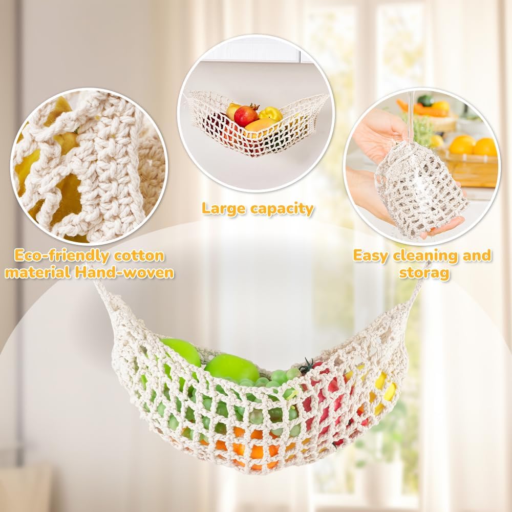 Hamaca para frutas, marca desconocida, 4 ganchos, modelo neto.