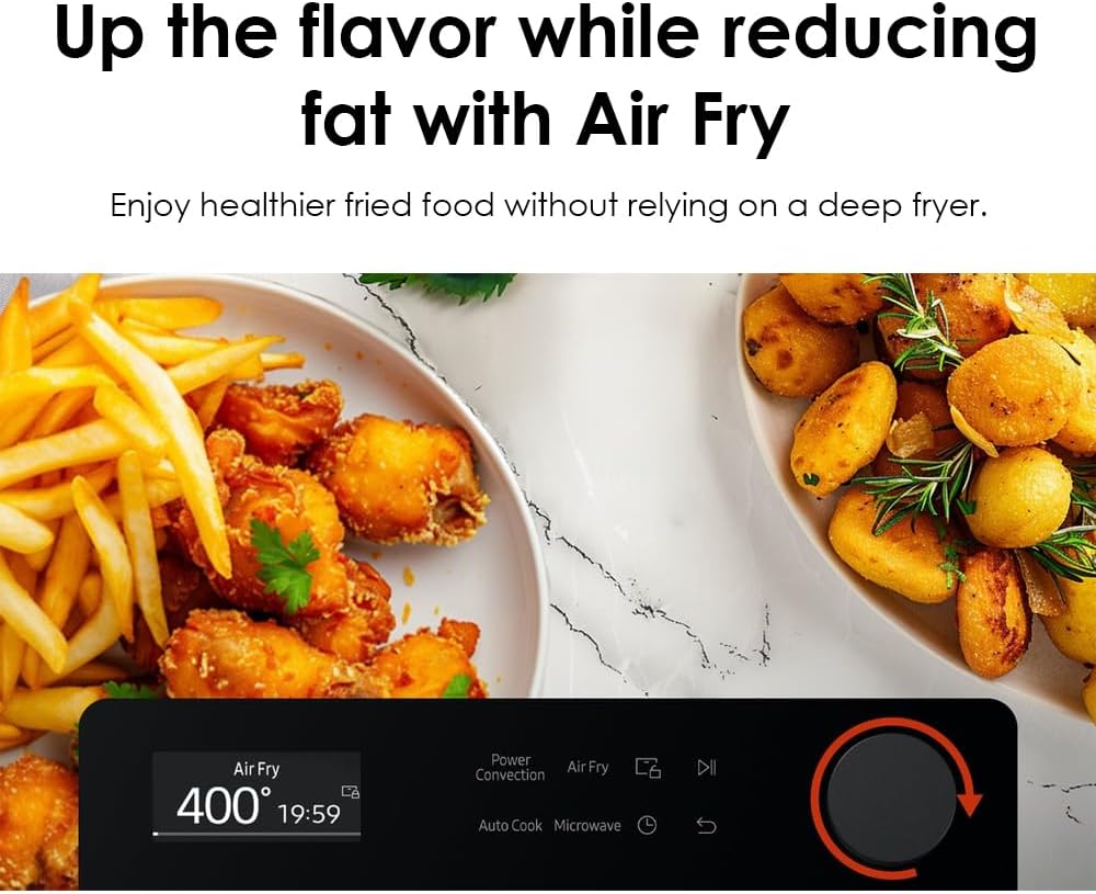 Microondas Samsung 1.2 cu. ft, Convección Air Fry, MC12DB8700CKAA