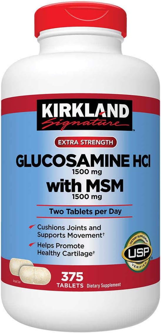 Glucosamina con MSM Kirkland Signature, 375 tabletas (4 pack)