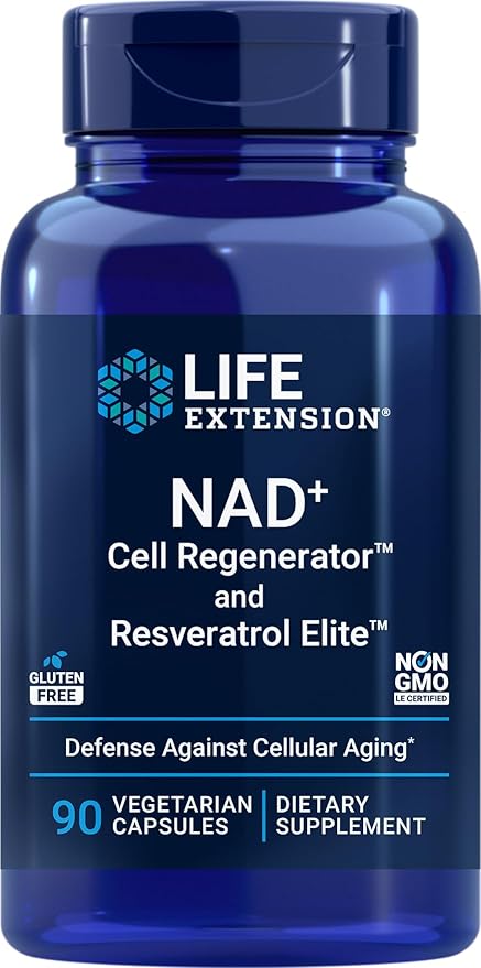 Regenerador Celular NAD+ y Resveratrol Elite, 90 Veg Caps