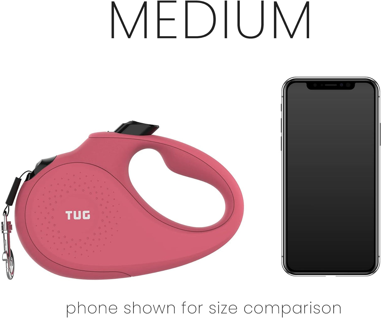 Correa retráctil monocromática de 360°, Rosa TUG