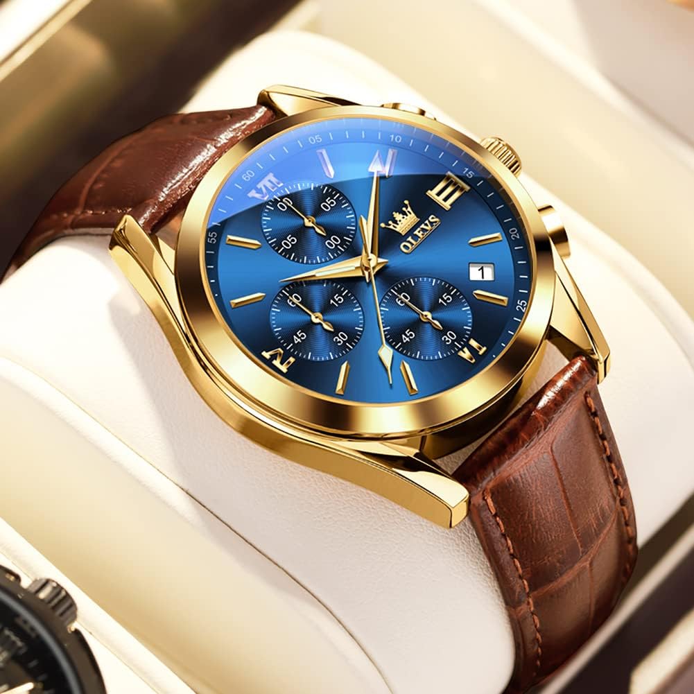 Reloj para hombres cronógrafo marrón WD-S-G2872PZ-JL OLEVS