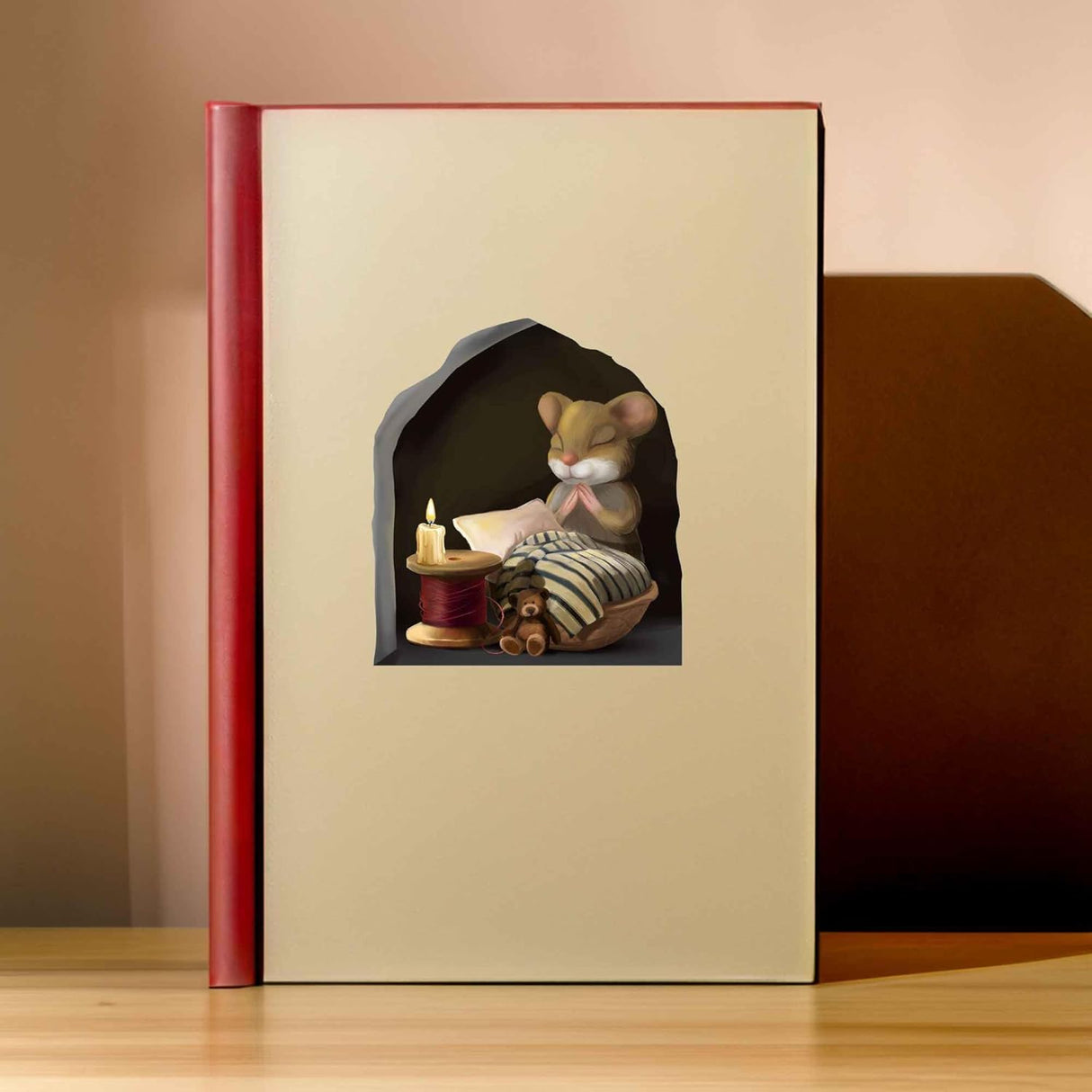 Sticker Decorativo Ratón Leyendo, Ideal para Niños y Clases